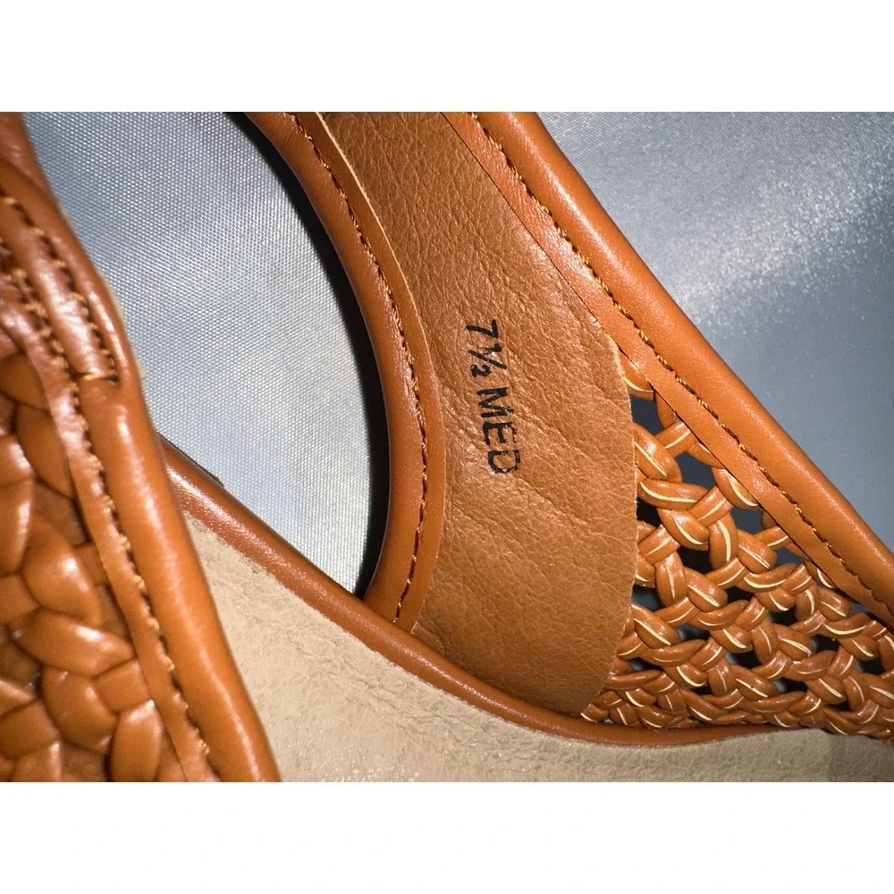 Sonoma Goods For Life Woven Slingback Flats Tan Brown JILLYTAN 7.5 MED